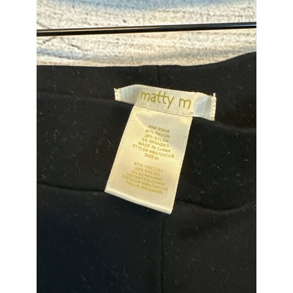 Matty M Pull On Black Stretch Pants Size M - Picture 3 of 5